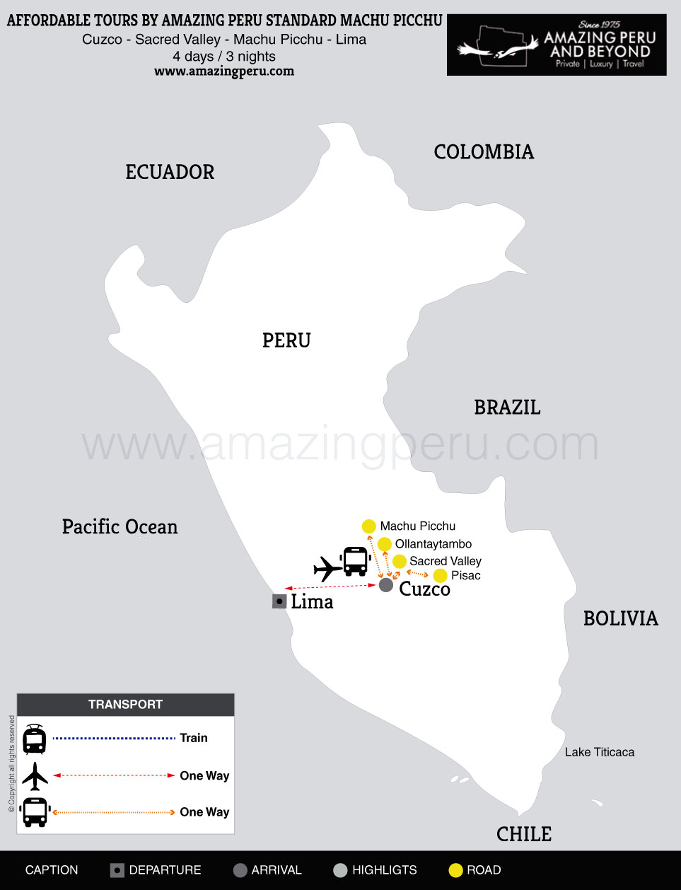 2022 Affordable Tours by Amazing Peru Standard Machu Picchu - 4 days / 3 nights.