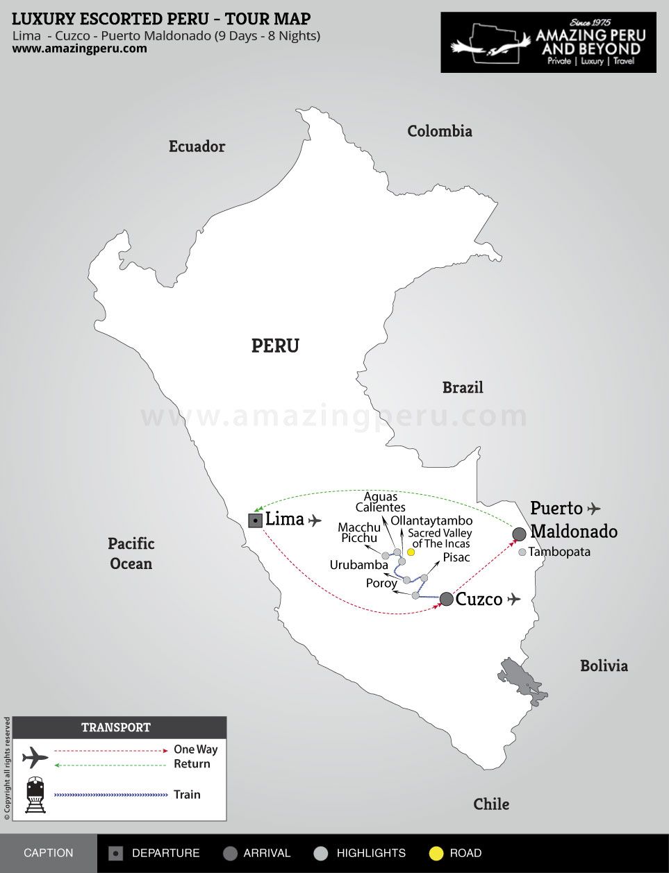Peru Escorted Escapes Tour 4 - 9 days / 8 nights.
