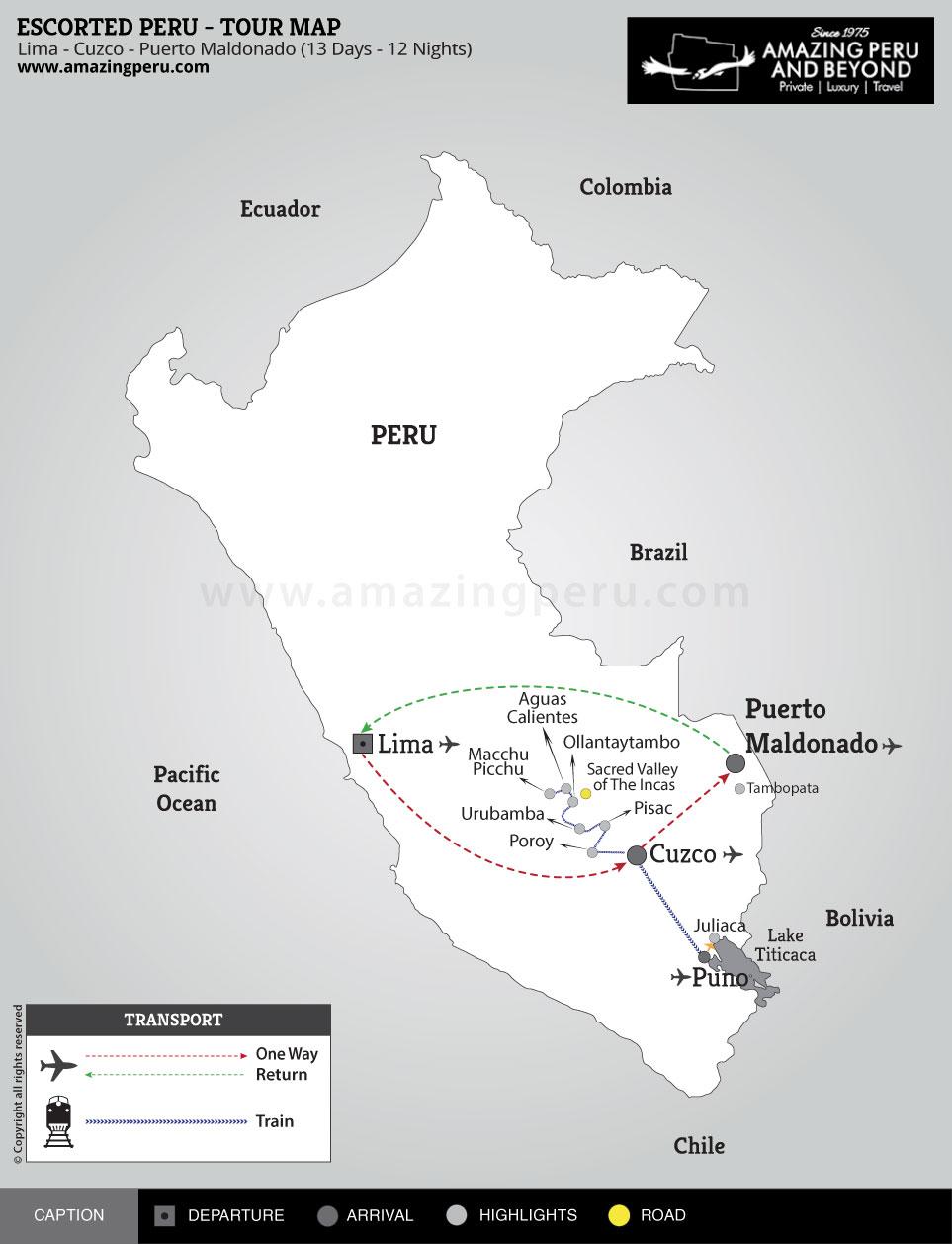 Escorted Peru Tour 2 - 13 days / 12 nights.